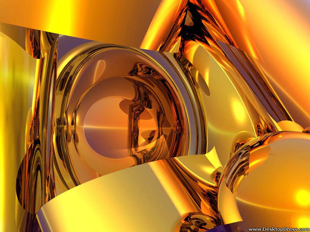 Desktop Wallpapers 3D Backgrounds Gold Objects Www