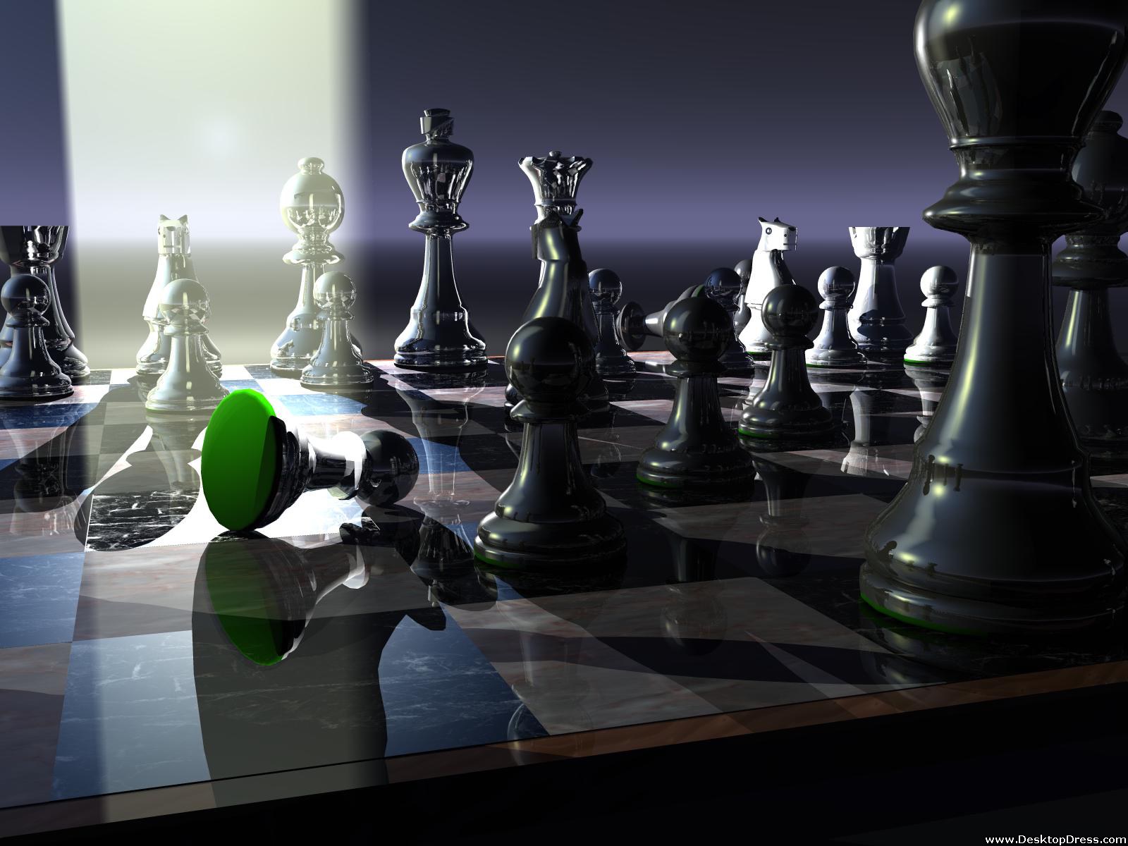 Desktop Wallpapers » 3D Backgrounds » Green Chess Board »